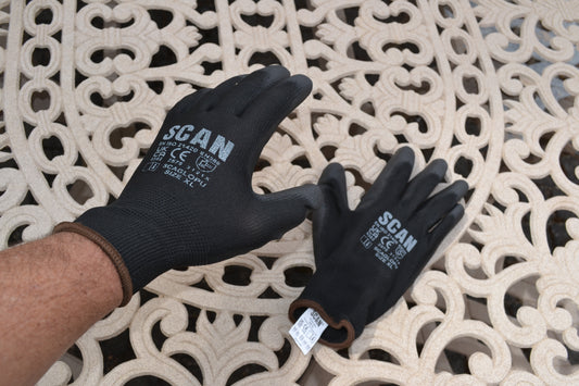 Black PU Coated Gloves